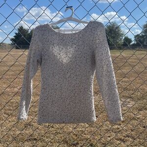White lace long sleeve top